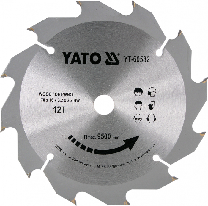 Disc fierastrau circular YATO dinti wolfram pentru lemn 165-170-184-185-190 mm [5]