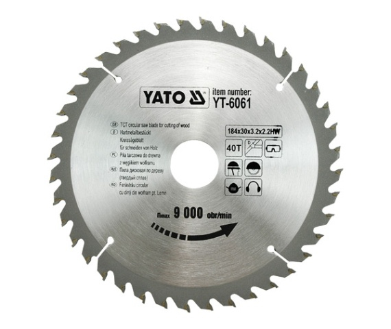 Disc fierastrau circular YATO dinti wolfram pentru lemn 165-170-184-185-190 mm [2]