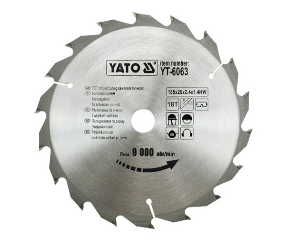 Disc fierastrau circular YATO dinti wolfram pentru lemn 165-170-184-185-190 mm [4]