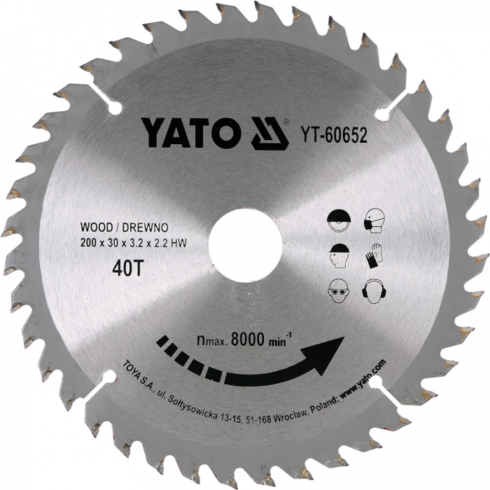 Disc fierastrau circular YATO dinti wolfram pentru lemn 200-210-216-235-250-255 mm [7]