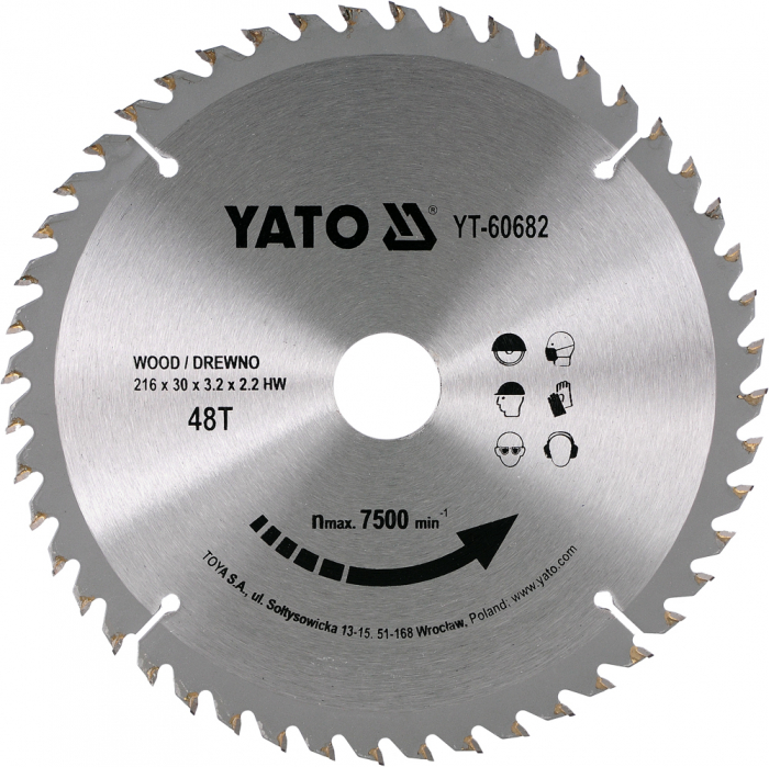Disc fierastrau circular YATO dinti wolfram pentru lemn 200-210-216-235-250-255 mm [9]