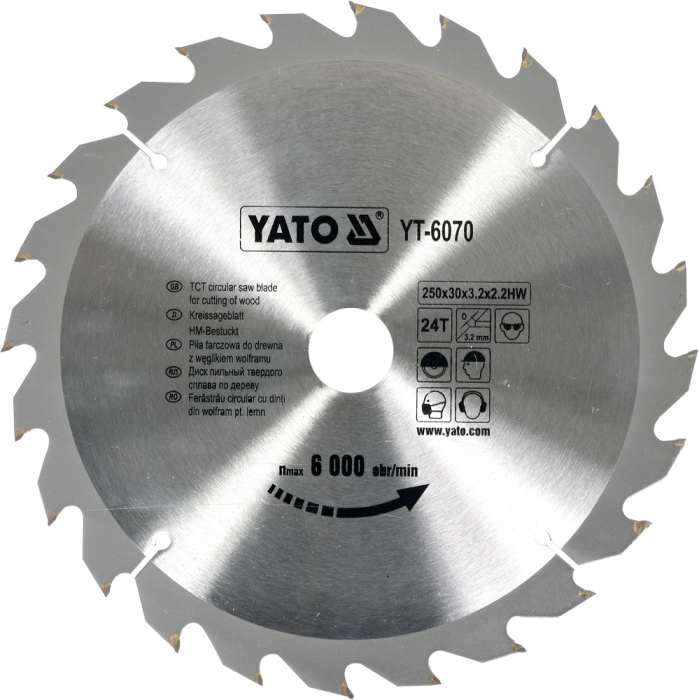 Disc fierastrau circular YATO dinti wolfram pentru lemn 200-210-216-235-250-255 mm [4]