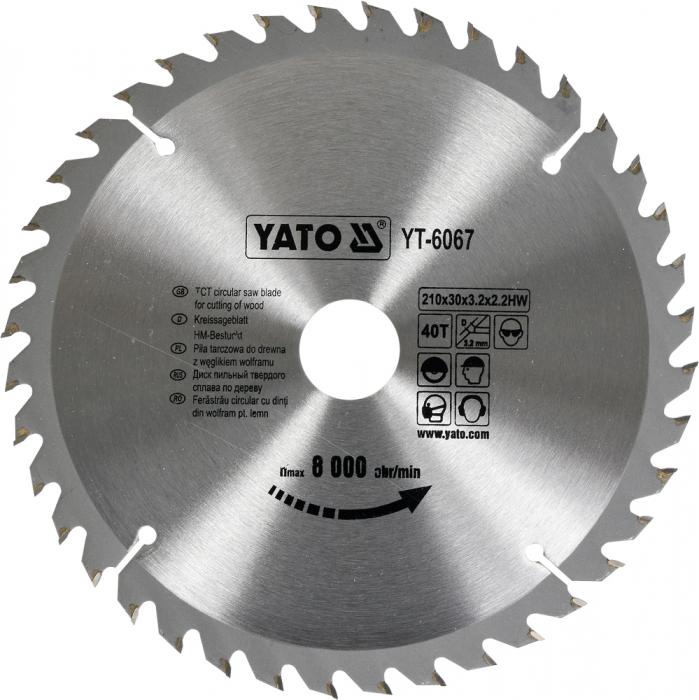 Disc fierastrau circular YATO dinti wolfram pentru lemn 200-210-216-235-250-255 mm [2]