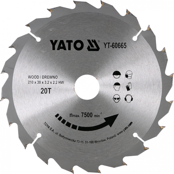 Disc fierastrau circular YATO dinti wolfram pentru lemn 200-210-216-235-250-255 mm [8]