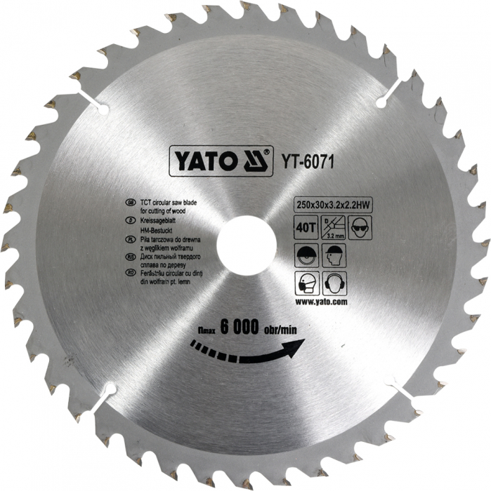 Disc fierastrau circular YATO dinti wolfram pentru lemn 200-210-216-235-250-255 mm [5]