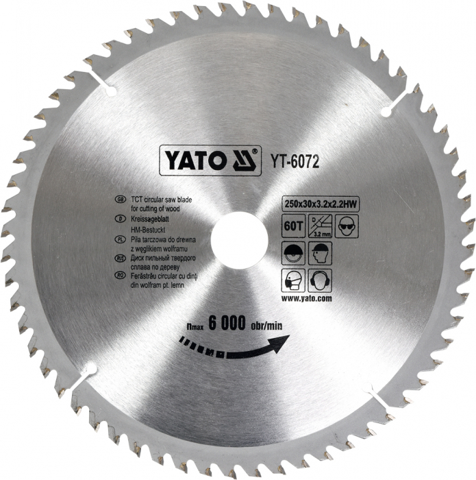 Disc fierastrau circular YATO dinti wolfram pentru lemn 200-210-216-235-250-255 mm [6]