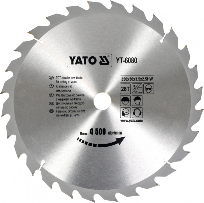 Disc fierastrau circular YATO dinti wolfram pentru lemn 300-305-315-350-400 mm [5]