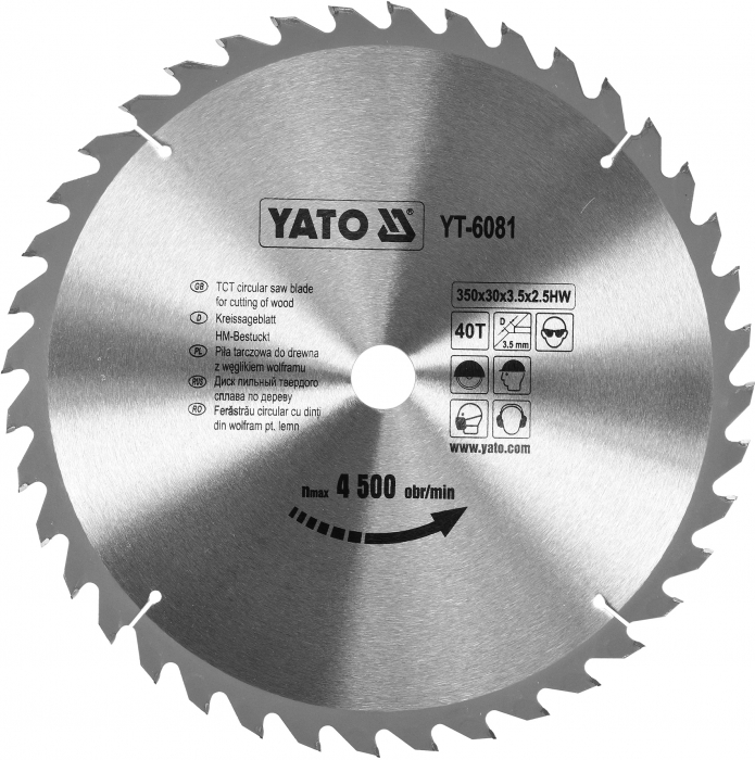 Disc fierastrau circular YATO dinti wolfram pentru lemn 300-305-315-350-400 mm [6]