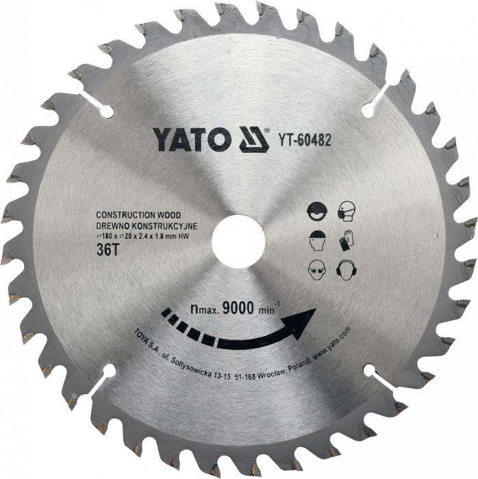 Disc fierastrau circular YATO dinti wolfram pentru lemn constructii 160-180-250 mm [2]