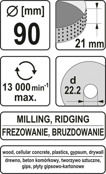 Disc freza raspil YATO pentru polizor unghiular slefuire/frezare lemn [4]