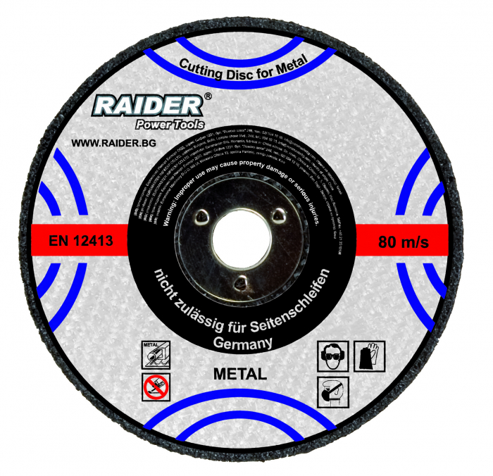 Disc pentru taiat metal 115х1.6х22.2mm raider