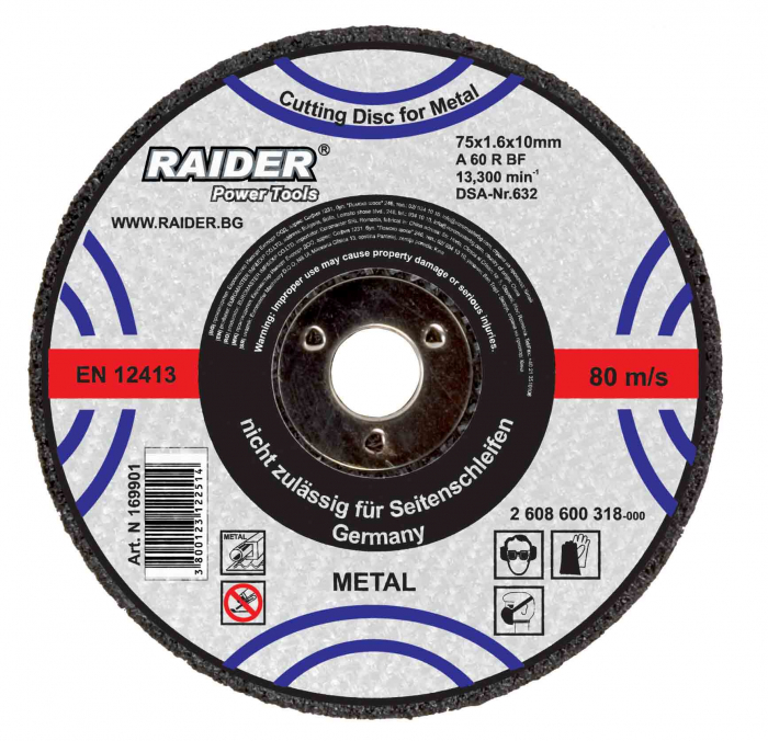 Disc pentru taiat metal 125 1.0 22.2mm Raider
