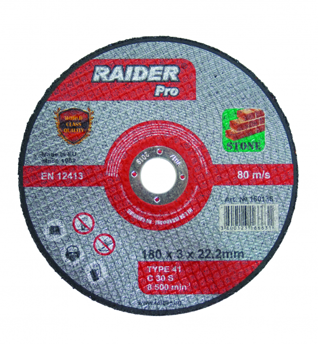 Disc pentru taiat piatra 115х3х22.2mm rdp raider