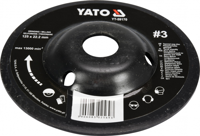 Disc raspil pentru lemn YATO depresat 125mm conic [3]