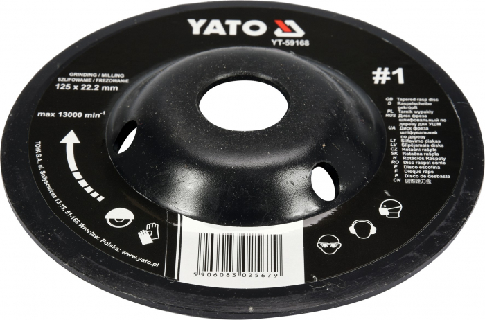Disc raspil pentru lemn YATO depresat 125mm conic [3]