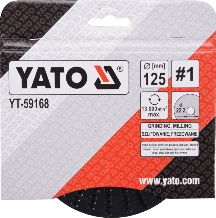 Disc raspil pentru lemn YATO depresat 125mm conic [4]