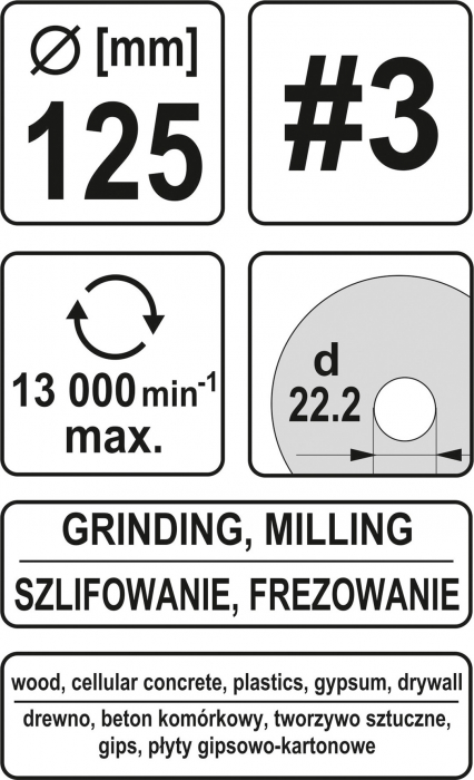 Disc raspil pentru lemn YATO depresat 125mm conic [5]