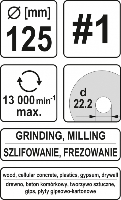 Disc raspil pentru lemn YATO depresat 125mm conic [5]