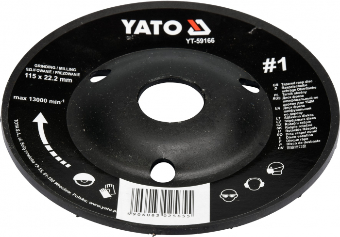 Disc raspil pentru lemn YATO depresat NR1 conic [3]