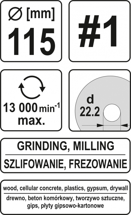Disc raspil pentru lemn YATO depresat NR1 conic [5]