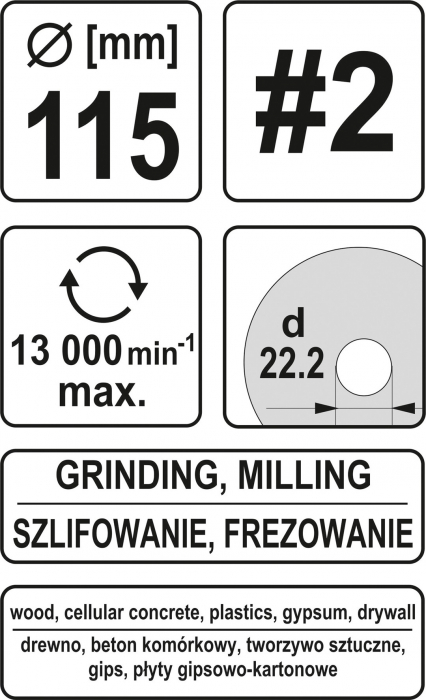 Disc raspil pentru lemn YATO depresat NR2 conic [5]