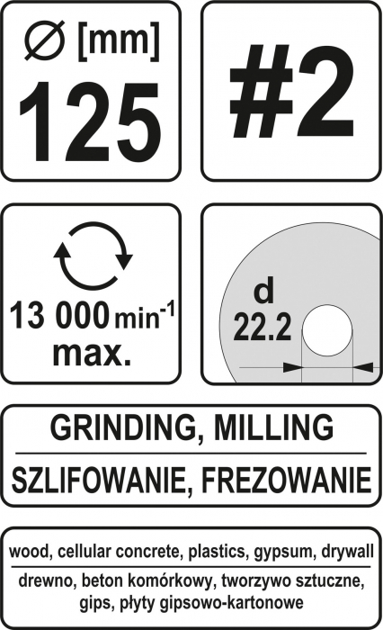 Disc raspil pentru lemn YATO depresat NR2 conic [5]