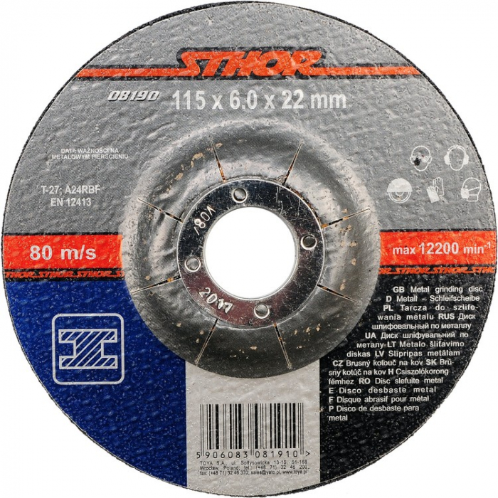 Disc slefuit metale 115x6x22.2mm sthor sthor