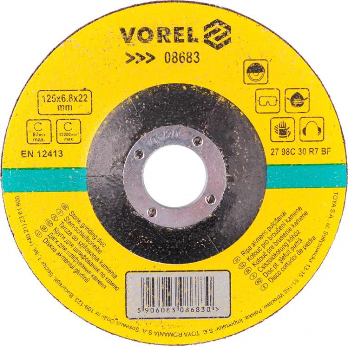 DISC TAIAT PIATRA 125X6,8X22 MM VOREL [2]