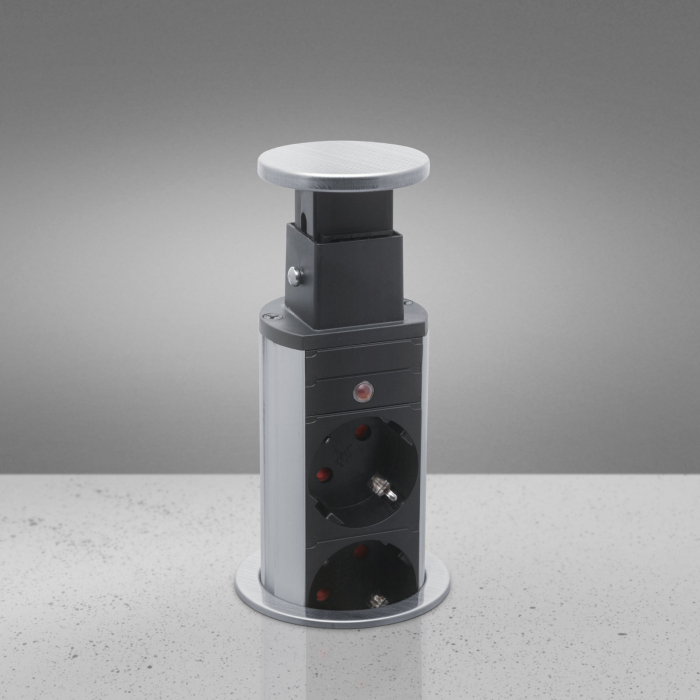 Distribuitor 3 prize camuflat în mobilier, USB- metalizat-satinat [7]