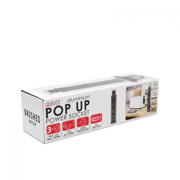 Distribuitor 3 prize camuflat în mobilier, USB- metalizat-satinat [6]