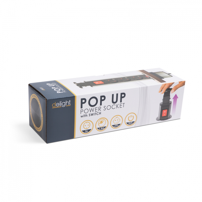 Distribuitor electric ascuns - 3 prize - negru lucios - Delight [6]