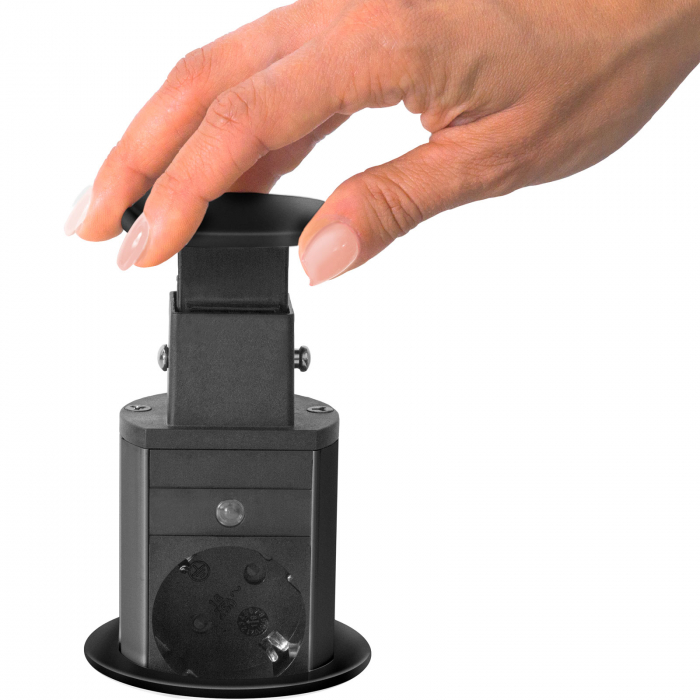 Distribuitor electric ascuns - 3 prize - negru mat - Delight [3]