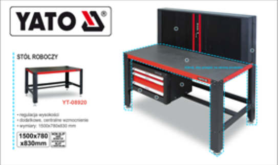Dulap pentru atelier YATO 4 sertare inchise centralizat 690X465X400mm [2]