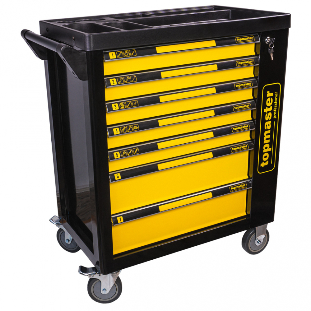 Dulap Scule Profesional TMP, 7 Sertare, 219 Piese, Echipat Complet, pe Roti, Organizator Mobil pentru Atelier si Service Auto [3]