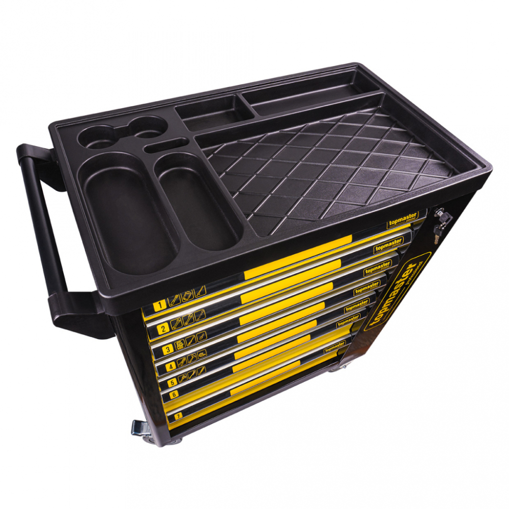Dulap Scule Profesional TMP, 7 Sertare, 219 Piese, Echipat Complet, pe Roti, Organizator Mobil pentru Atelier si Service Auto [4]