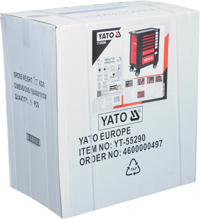 Dulap scule profesional YATO 7 Sertare, echipat 211 Piese [10]