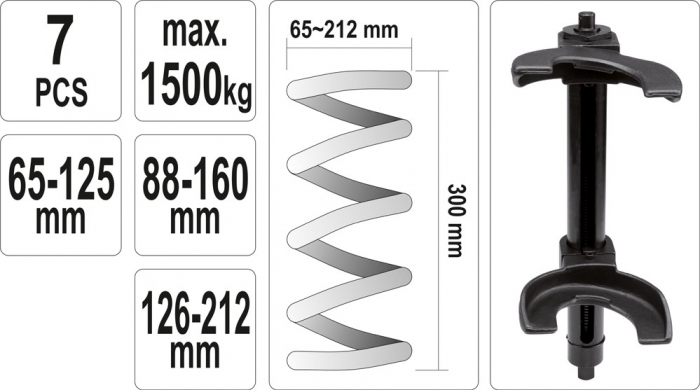 Set YATO presa pentru arcuri 65-125/88-160/126-212mm max 1500kg CrMo [3]