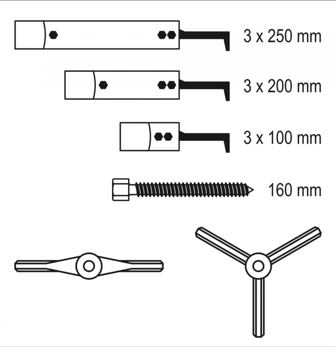 Set extractor rulmenti YATO 2 si 3 brate CrV 100-250mm 12piese [5]