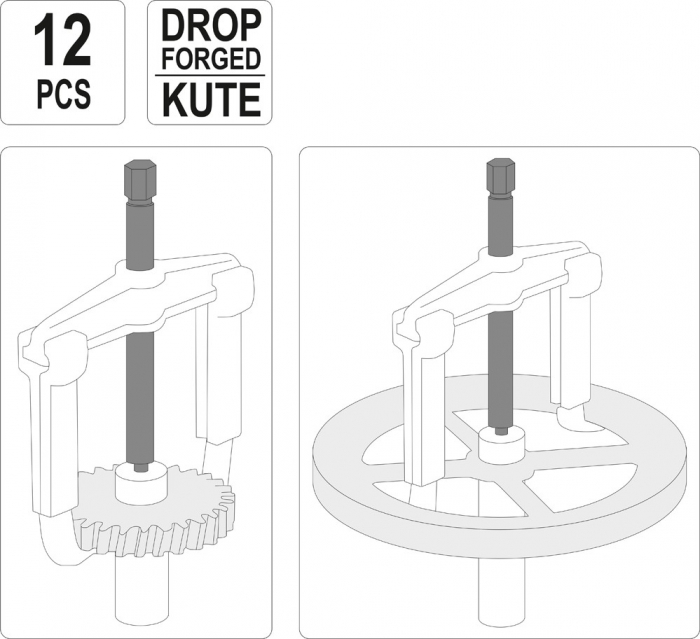 Set extractor rulmenti YATO 2 si 3 brate CrV 100-250mm 12piese [4]