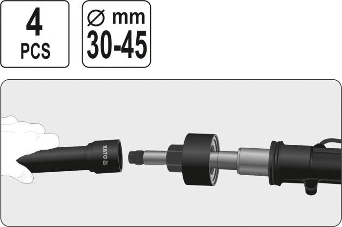 Set chei bieleta YATO 30-45mm 4buc [5]