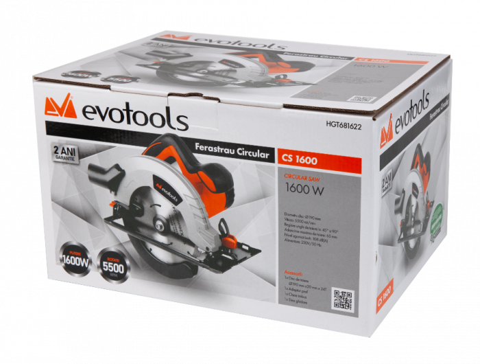 Fierastrau Circular CS 1600 EPTO 1600W 185mm EVOTOOLS [5]