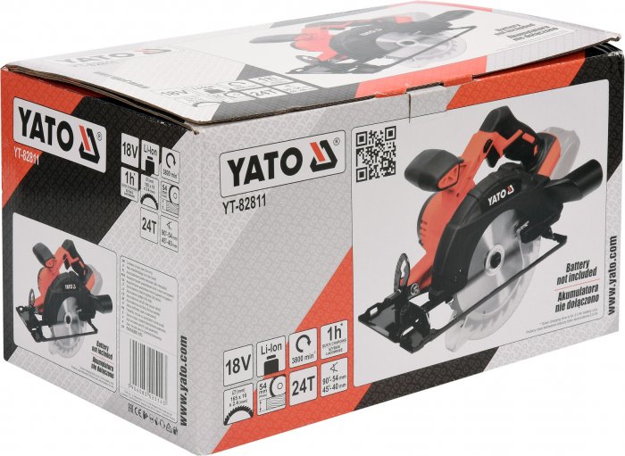 Fierastrau circular YATO 165mm, 18V, fara acumulator si fara incarcator [3]