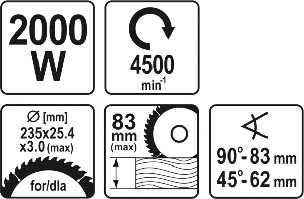 Fierastrau circular YATO, 2000W, 235mm [5]