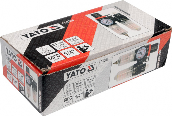 Filtru regulator YATO, cu reductor, 25cm3, ungator ulei 15cm3 [2]