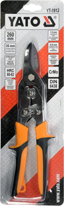 Foarfeca pentru tabla YATO taietura dreapta 260mm max 1.5mm HRC 60-62 [2]