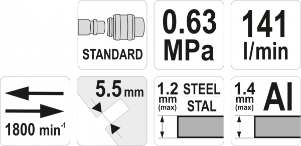 Foarfeca pneumatica YATO, tip pistol, 1800rpm [4]