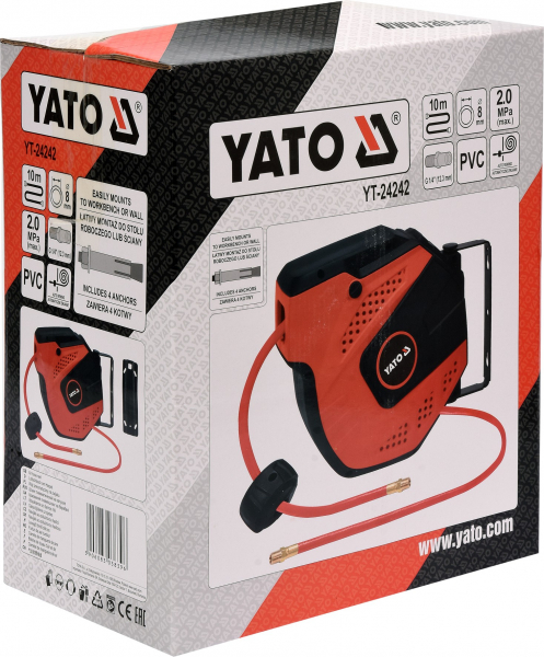Furtun de aer comprimat YATO, ventil automat, 8mm 5/16", 10m, 20bar [3]
