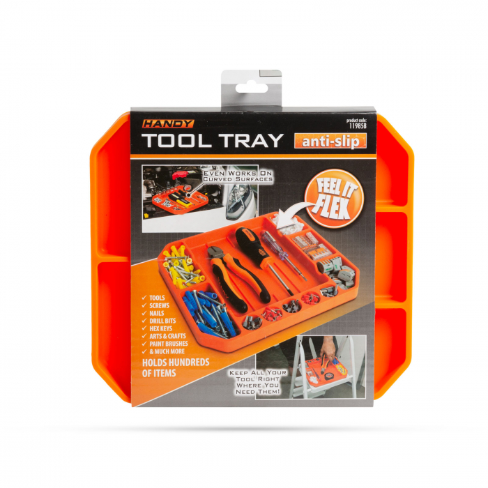 HANDY - Tavă cauciuc pentru unelte, cu compartimente şi riglă - 26 x 23,5 x 2,5 cm [6]