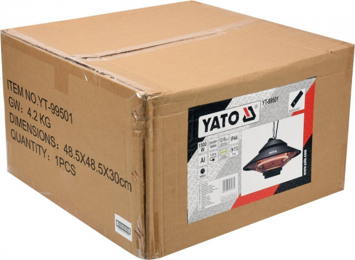 Incalzitor cu infrarosu YATO cu telecomanda 230V 1500W IP44 12-18 m2 [6]