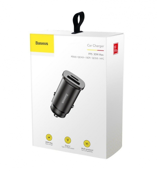 Incarcator auto BASEUS patrat PPS QC4.0 / PD3.0 5A 30W pentru socket bricheta (negru) CCALL-AS01 [5]